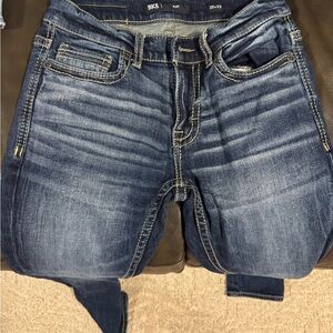 BKE Dark Wash Denim Jeans with White Stitching